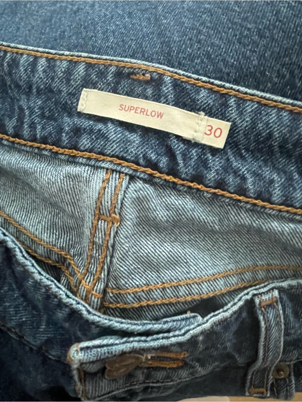 LEVI’S Superlow Loose Jeans Women’s W30 L32 - Dark Wash - Picture 3 of 11